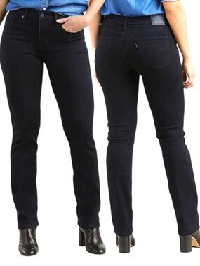 Levi’s 314 Shaping Straight Jeans Black Soft Black Mid Rise W31 L32